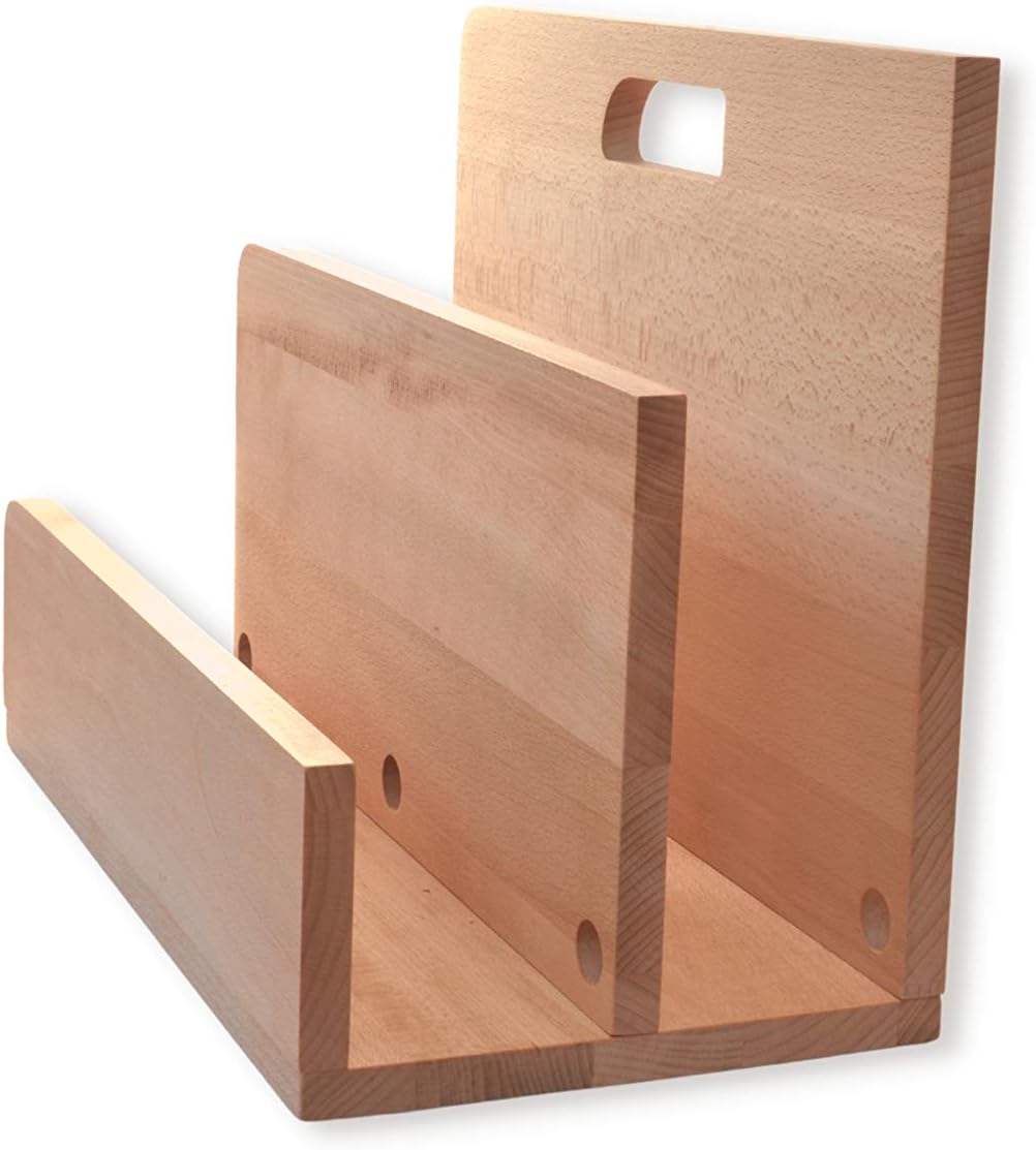 Natuhr Zeitungsständer Tidy Holz Zeitungshalter Ladestation für Handys, Tablets & Smartphones (Buche