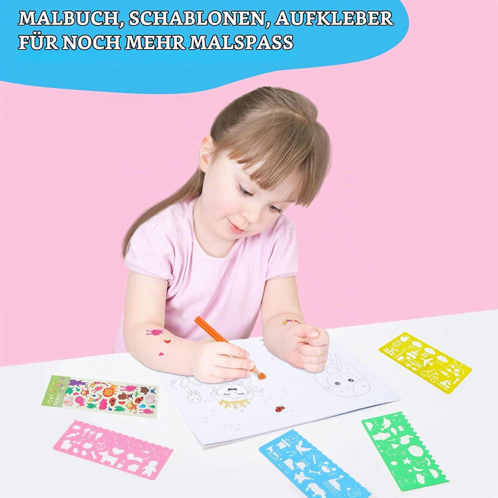 TCJJ Mermaid 208Pcs Meerjungfrau Kunstset für Kinder, Mädchen Zeichenset mit Meerjungfrau Malbuch, Ö