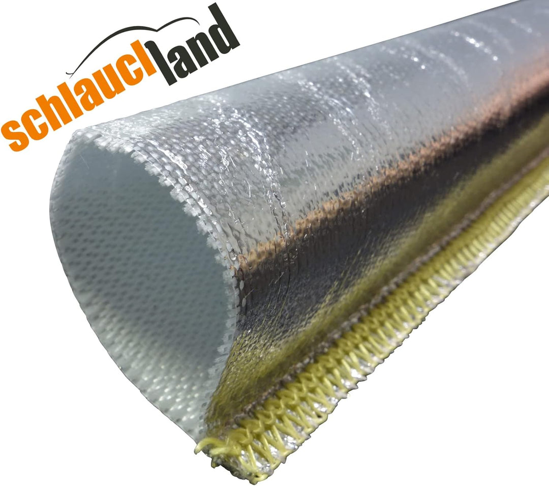 1m Alu-Titan Hitzeschutzschlauch ID-Ø 40mm gekettelt | VIELE LÄNGEN &amp; GRÖSSEN 10-100mm | UV-stabil |