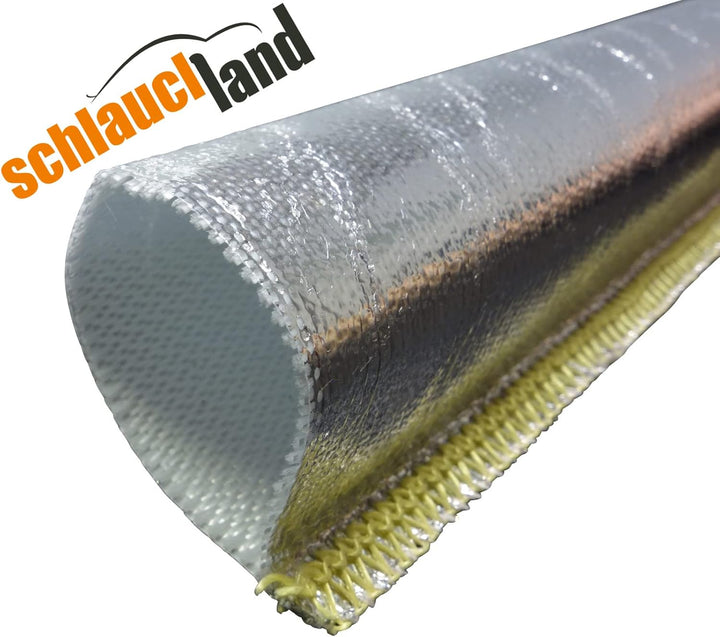 1m Alu-Titan Hitzeschutzschlauch ID-Ø 40mm gekettelt | VIELE LÄNGEN &amp; GRÖSSEN 10-100mm | UV-stabil |