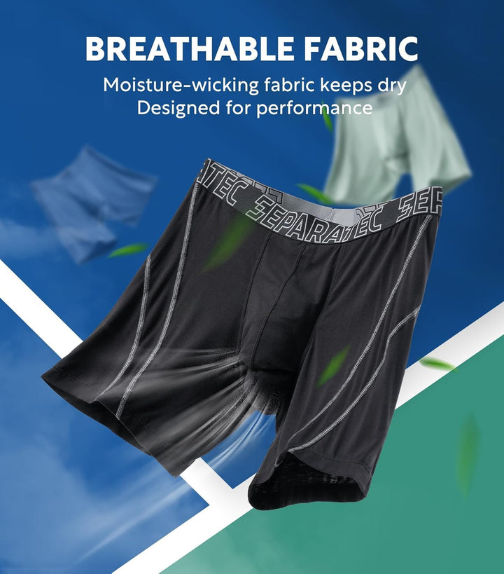 Separatec Herren Boxershorts Glattes Bambus Rayon mit getrennten Beuteln Unterwäsche 3er Pack Boxers