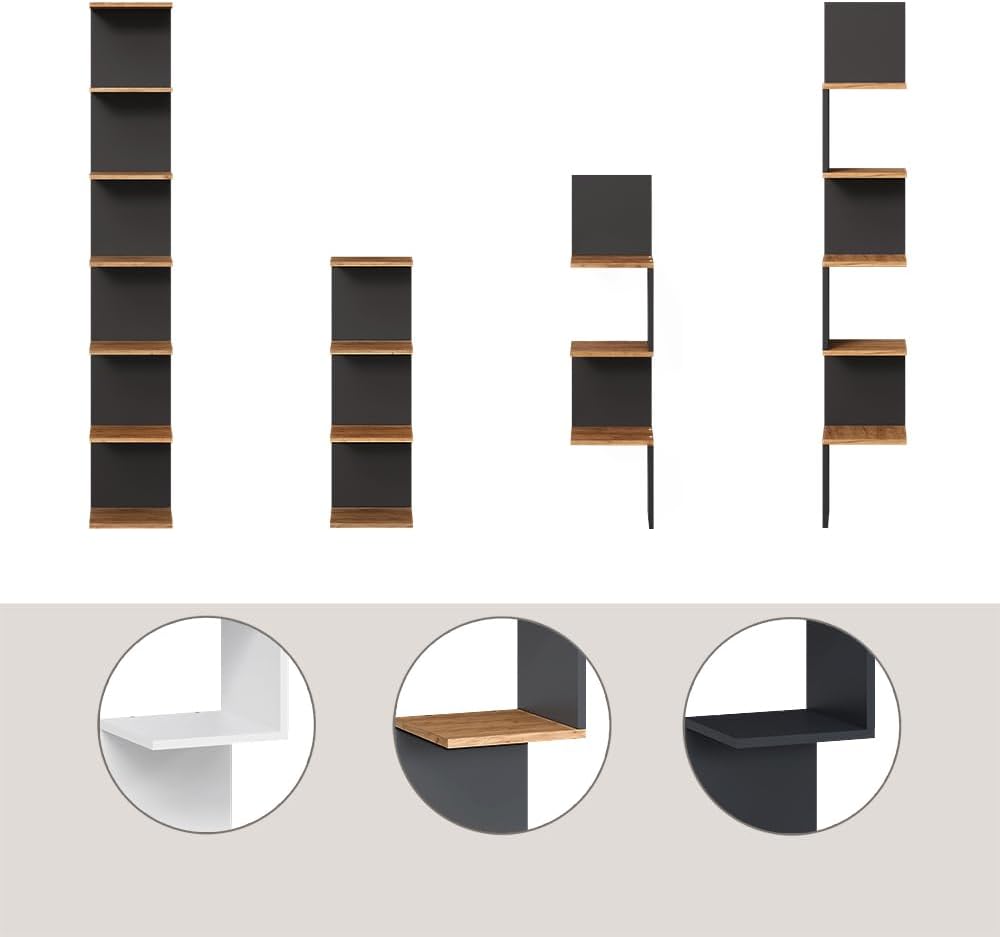 Vicco Eckregal Paolo, Bücherregal, Anthrazit, 28 x 116.4 cm Anthrazit 116 cm, Einzel, Anthrazit 116