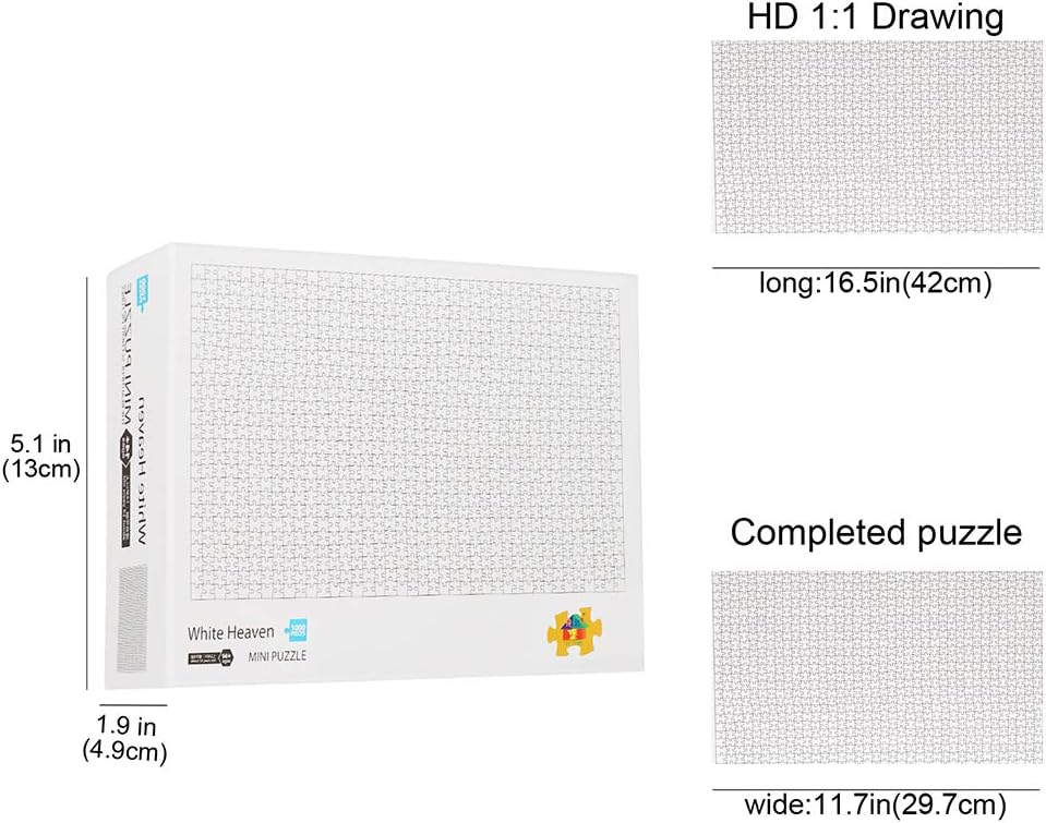 1000 Teile Mini Weiss Puzzle, Blanko Puzzle Zum Selbst Bemalen, 42cm*29.7cm 2mm Schwieriges Rahmen P