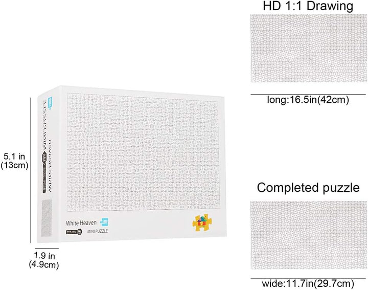 1000 Teile Mini Weiss Puzzle, Blanko Puzzle Zum Selbst Bemalen, 42cm*29.7cm 2mm Schwieriges Rahmen P