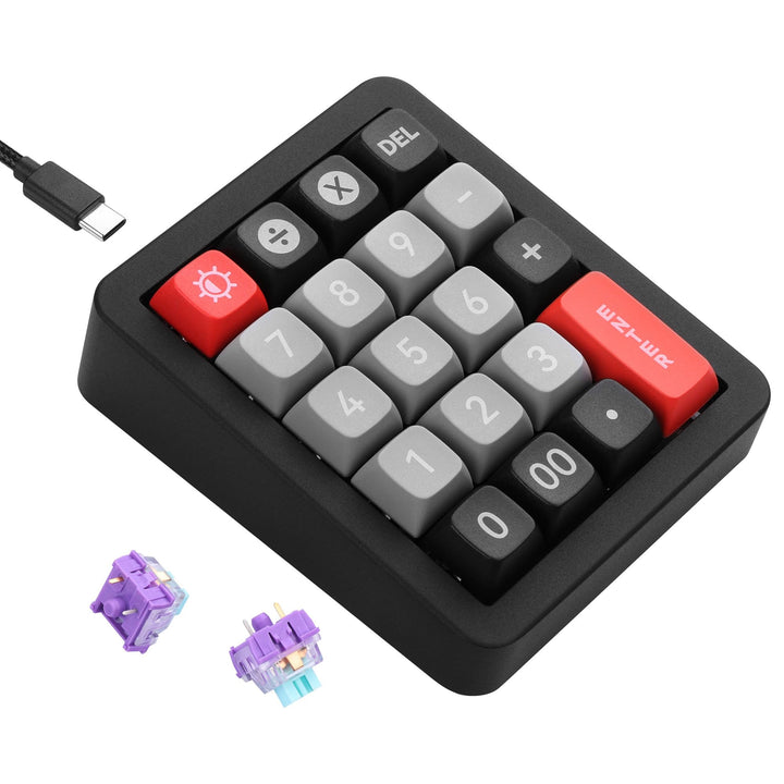 SinLoon Mechanischer Nummernblock – 19 Makro-Tasten, Vollständig Hot-Swap-fähige Switches, 12 RGB-Mo