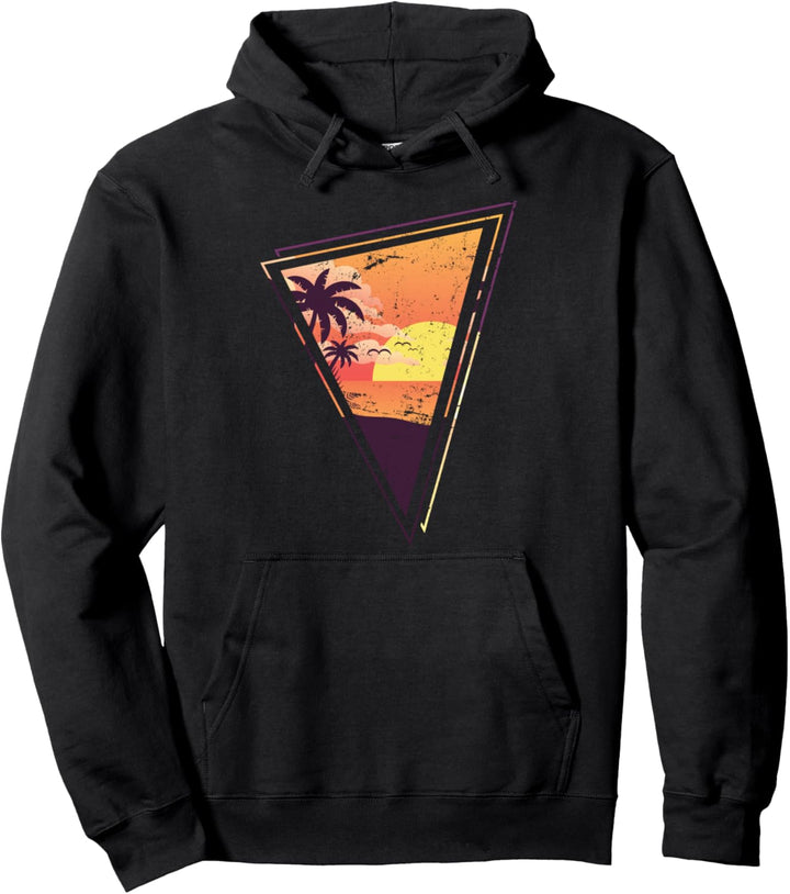 1990er Kunst Sonnenuntergang Retro Synthwave 80er Vaporwave Pullover Hoodie