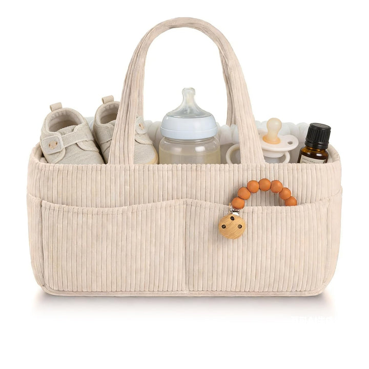 Wickeltisch Organizer, Cord-Kernmaterial Diaper Bag, Wickeltasche Organizer mit Trennwand, Babyparty