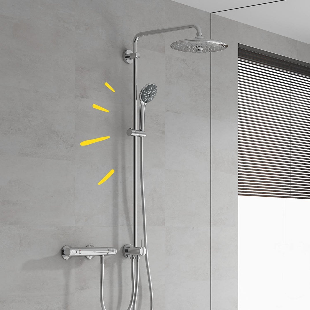 GROHE Vitalio Joy Shower System 260 - Duschsystem mit Umstellung (für die Wandmontage, 3 Strahlarten