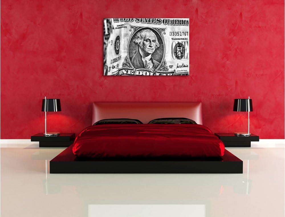Pixxprint Geldschein Dollar als Leinwandbild/Grösse: 100x70 cm/Wandbild/Kunstdruck/fertig bespannt,