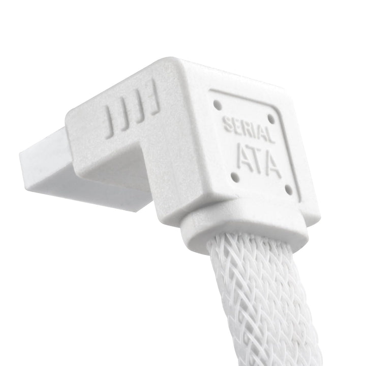 SilverStone Technology CP08W SATA-Kabel mit EMI-Schutz, 90 Grad, geschirmt, Weiss, 2 Stück