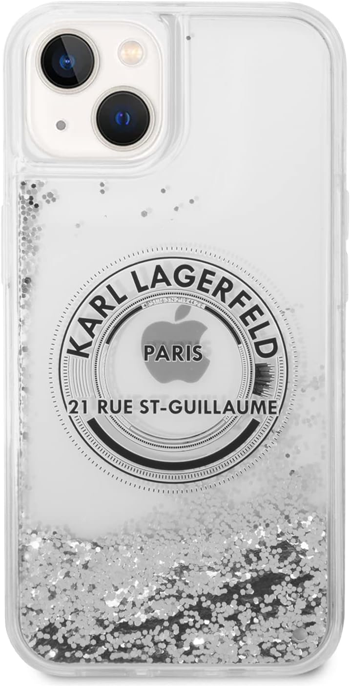 KARL LAGERFELD KLHCP14SLCRSGRS Hülle für iPhone 14 6,1" Silber hardcase Liquid G