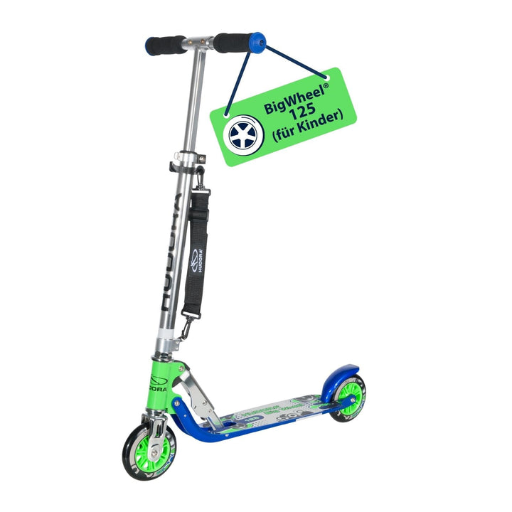 HUDORA BigWheel 125 Scooter - Sicherer &amp; hochwertiger Aluminium-Roller für Kinder - Höhenverstellbar