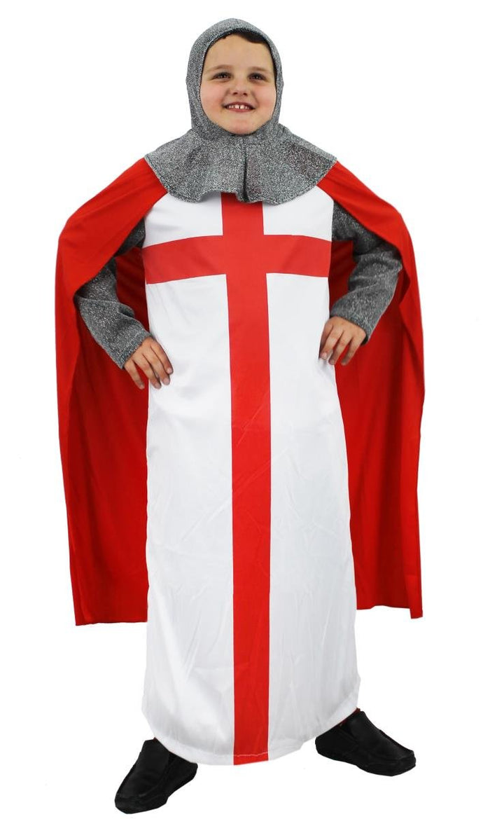 Kinderritter-Kostüm, St. George, englischer Kreuzritter, Outfit, König, Arthur, mittelalterlicher Kr
