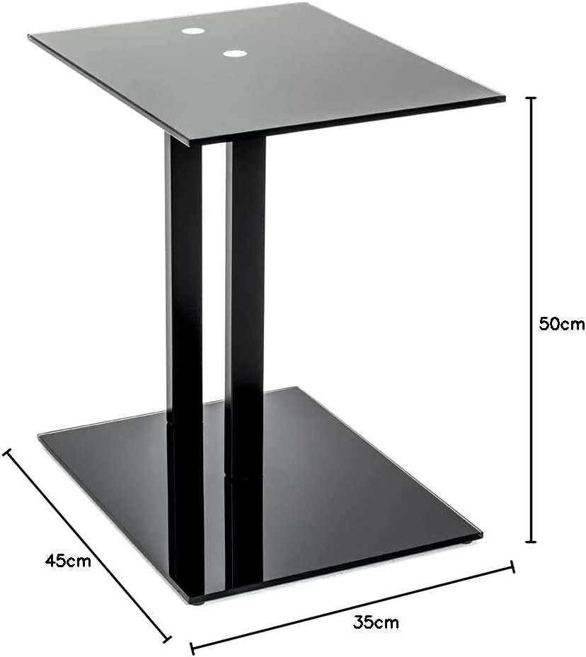HAKU Möbel Beistelltisch, Metall, schwarz, 45 x 35 x 50 cm 35D x 45W x 50H Rechteckig, 35D x 45W x 5
