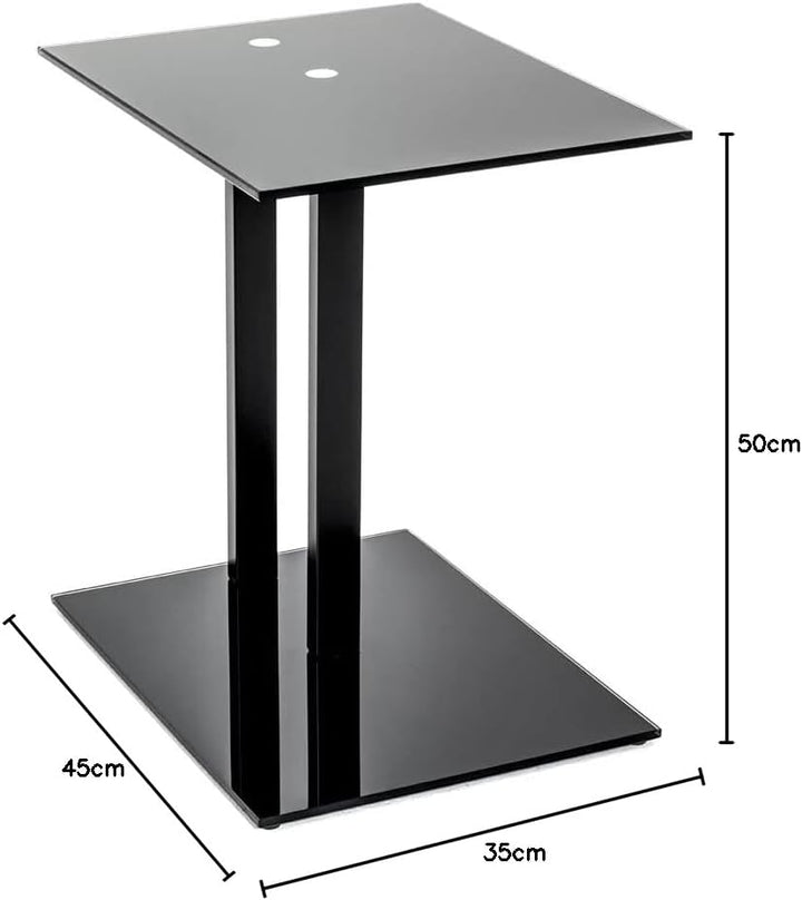 HAKU Möbel Beistelltisch, Metall, schwarz, 45 x 35 x 50 cm 35D x 45W x 50H Rechteckig, 35D x 45W x 5