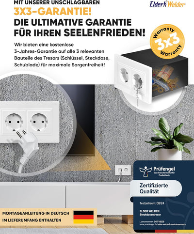 Elder Welder® Steckdosen Safe Tresor Versteck | Jetzt mit Fake-Stecker Funktion | Wandtresor zum Ein