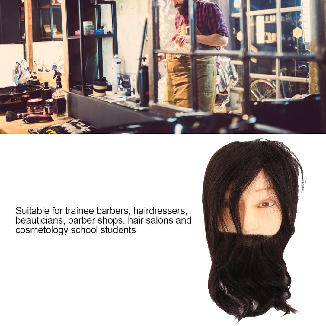 Salon Männlicher Schaufensterpuppenkopf, Echthaar, Übungsfriseurtrainingskopf, Schaufensterpuppenkop