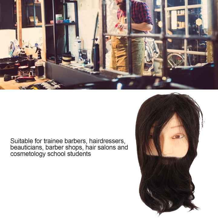 Salon Männlicher Schaufensterpuppenkopf, Echthaar, Übungsfriseurtrainingskopf, Schaufensterpuppenkop