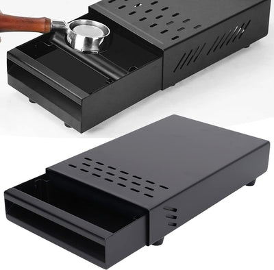 Fishawk Espresso-Klopfbox-Schublade, Edelstahl-Kaffeesatz-Klopfbehälter mit Abnehmbarer Klopfstange,