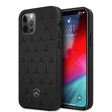 CG MOBILE Hülle für iPhone 12 Pro Max - Leder schwarz mit Sternen Muster - Mercedes-Benz