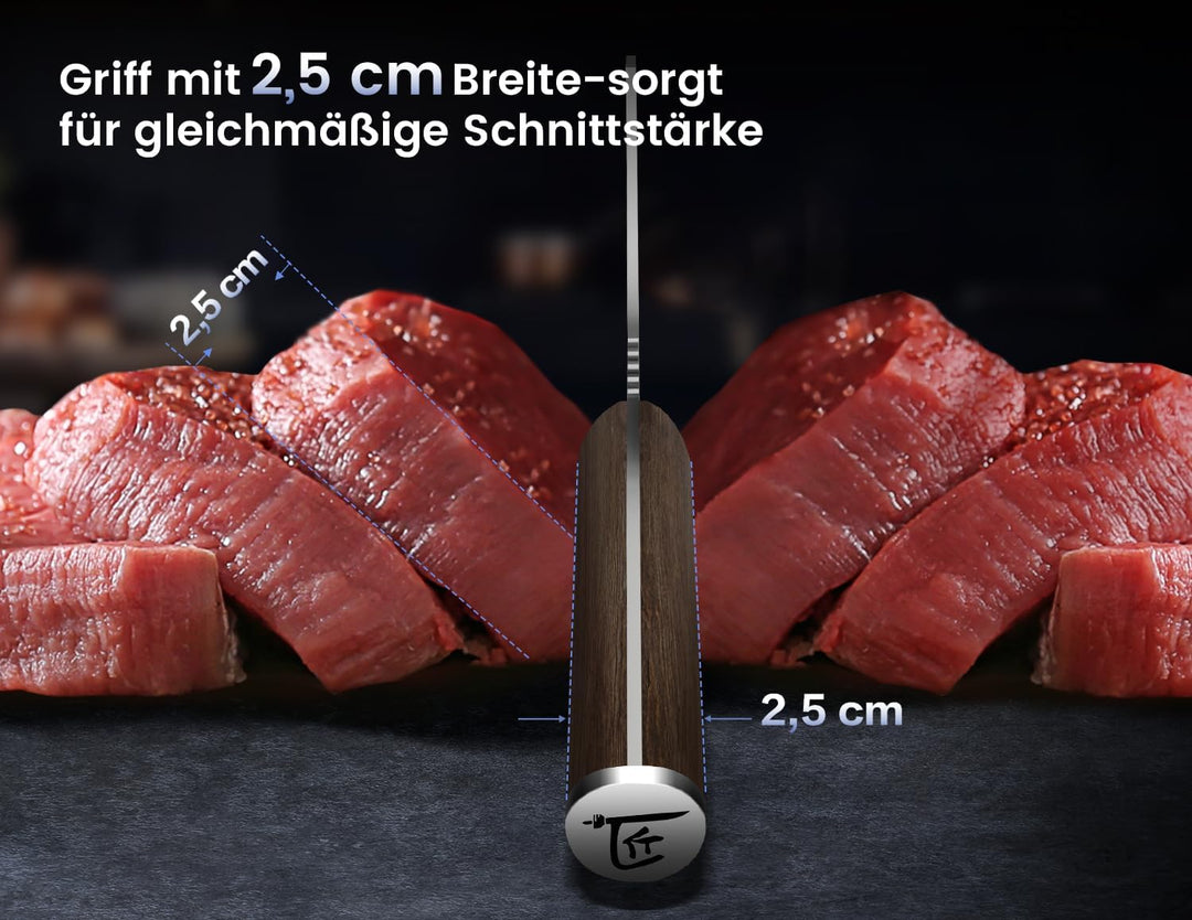 Metzgermesser, Kochmesser mit Kräuterstripper, Japanisches Küchenmesser aus Hochkohlenstoffstahl zum