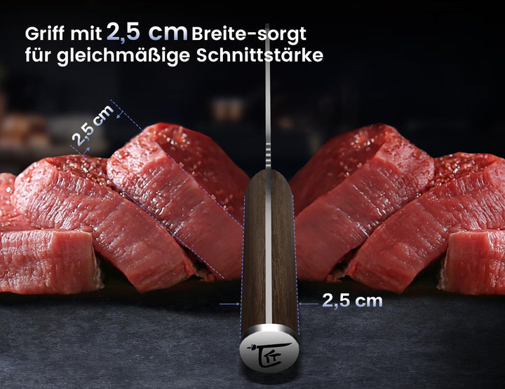 Metzgermesser, Kochmesser mit Kräuterstripper, Japanisches Küchenmesser aus Hochkohlenstoffstahl zum