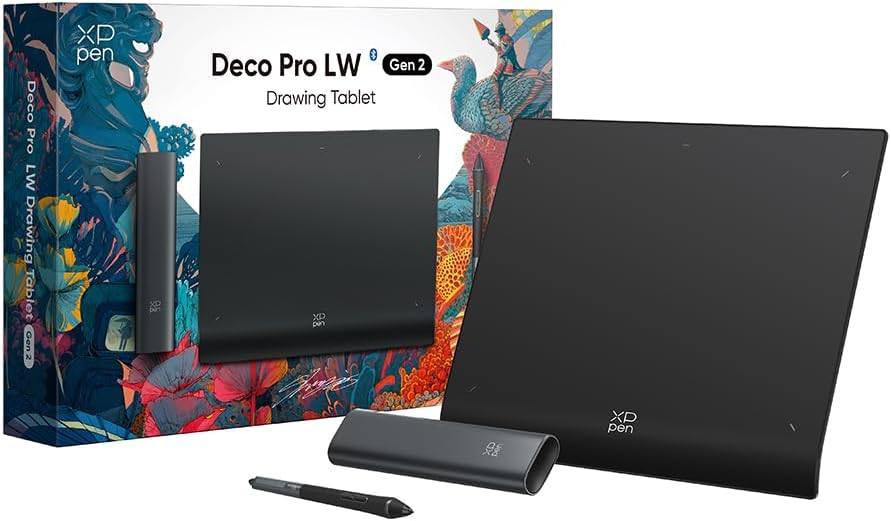 XPPen Grafiktablett, Deco Pro LW (2. Generation) Bluetooth 5.0 Grafiktablett, 16K (16384) Druckstufe