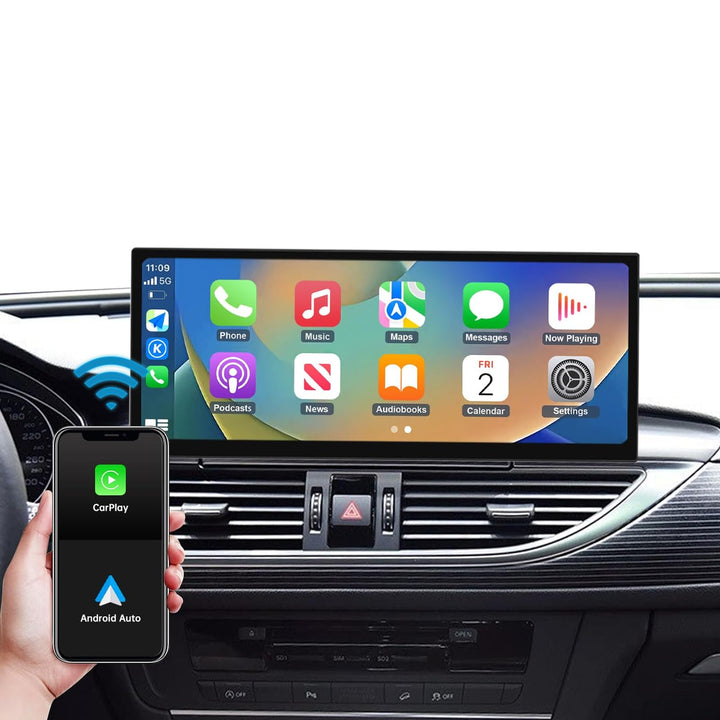 Autoradio 12,3 Zoll Touchscreen mit kabellosem Carplay & Android Auto für 2011–2018 Audi A6 A7 mit 3