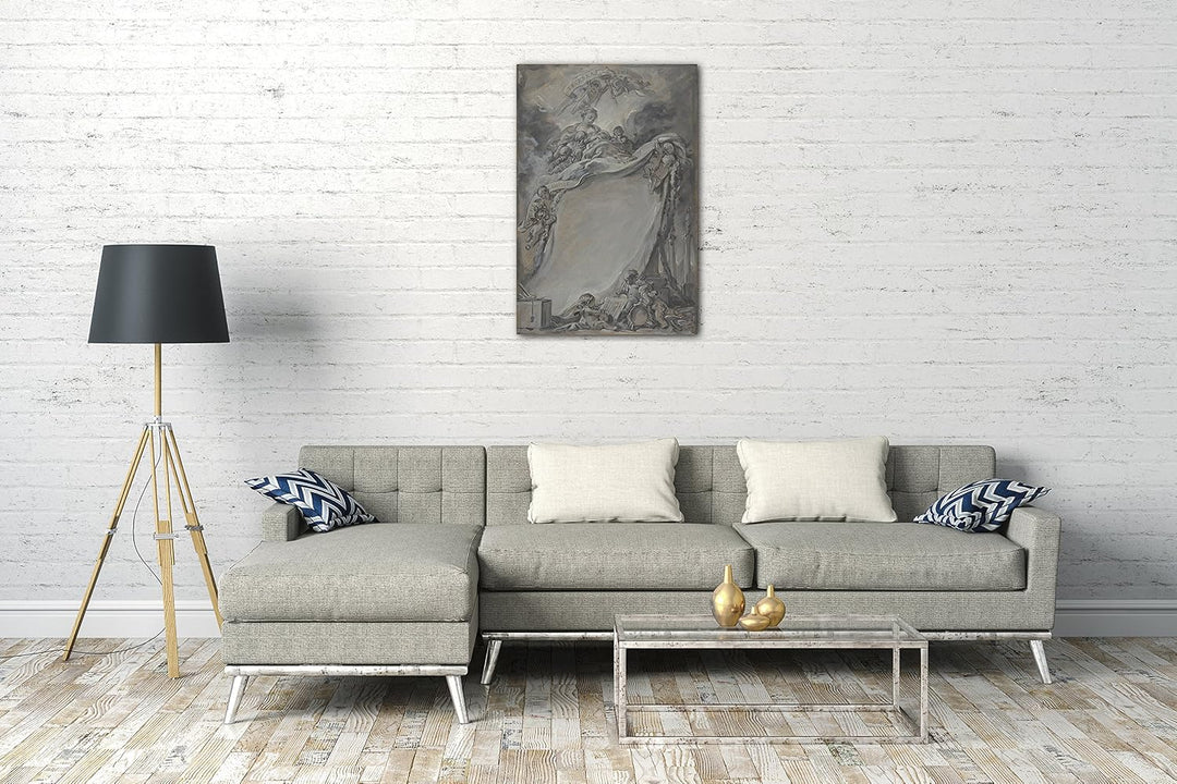 Printed Paintings Leinwand (60x80cm): François Boucher - Diplom der Freimaurer von Bordeaux 60x80 cm