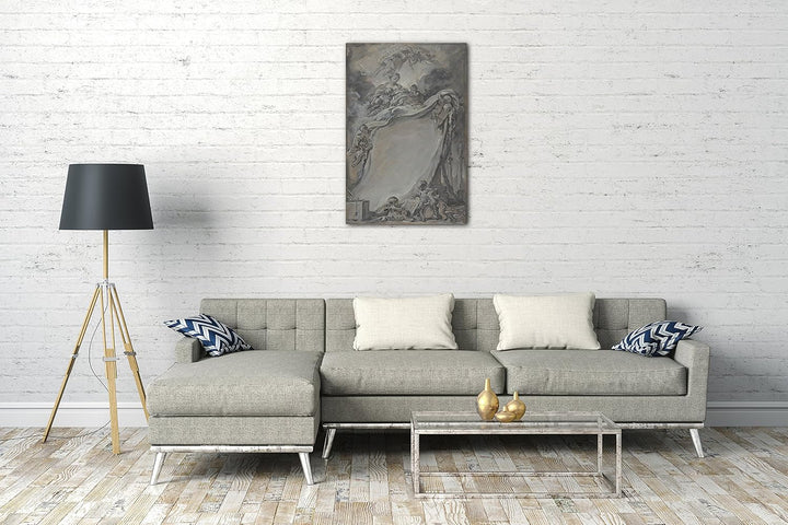 Printed Paintings Leinwand (60x80cm): François Boucher - Diplom der Freimaurer von Bordeaux 60x80 cm