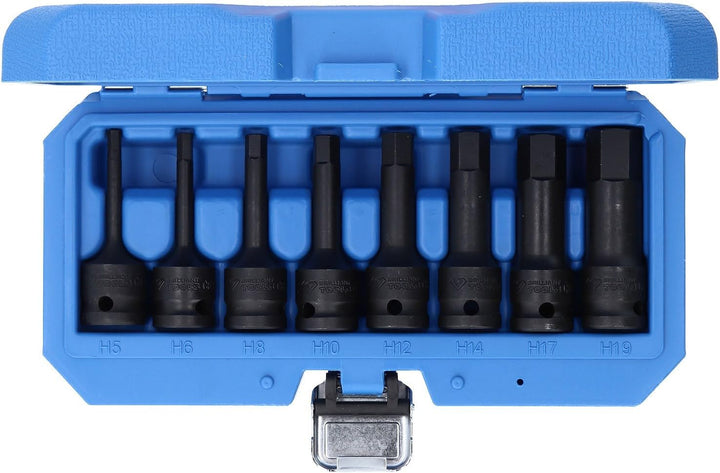 BRILLIANT TOOLS BT022615 1/2" Kraft-Bit-Stecknuss Innensechskant, 5-19 mm Satz, 8-TLG. [Powered by K