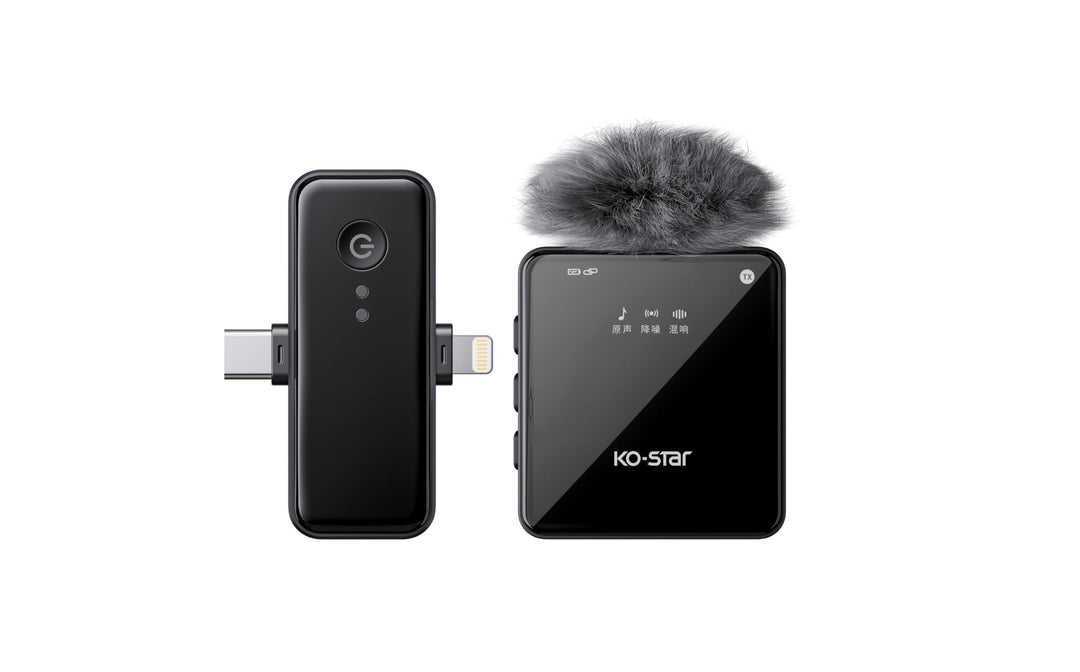 KO-Star M-240 Kabelloses Ansteckmikrofon 2,4G Plug & Play für iPhone (Lightning) & Kamera, Rauschunt