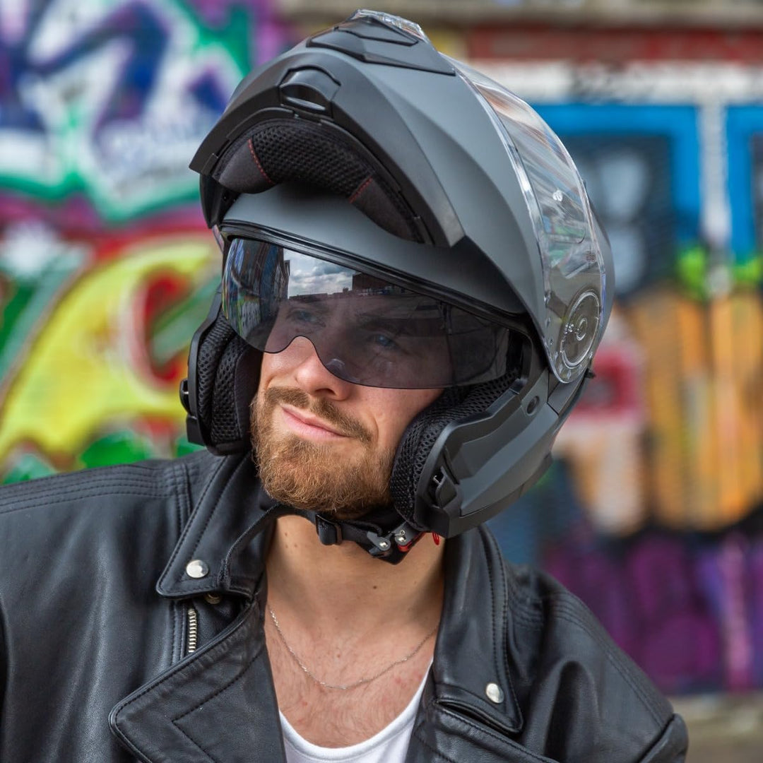 VINZ Santos Klapphelm mit Sonnenblende | ECE 22.06 &amp; PINLOCK vorbereitet | Motorrad Helm Integralhel