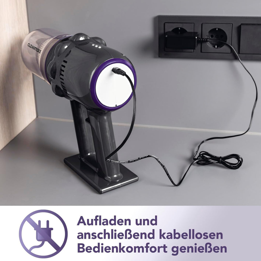 CLEANmaxx Akku Staubsauger | 2in1 Handstaubsauger & Bodenstaubsauger | max. 30 Min. Laufzeit | kabel