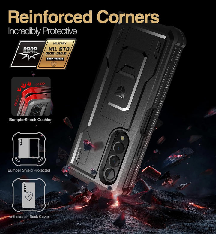 Dexnor für Samsung Galaxy Z Fold 4 5G Hülle, Full-Body Dual Layer Rugged Fall mit eingebautem Displa