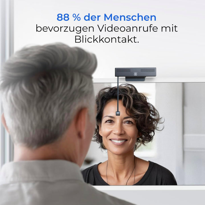 Pro 4K HD Webcam mit Mikrofon, Light Panel und Sichtschutzklappe, Augenkontakt-Webcam, Plug&Play mit