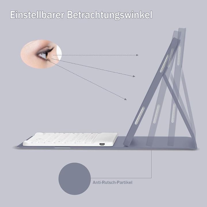Hülle mit Tastatur für iPad Air 11 Zoll M4/M3/M2 (2026/2025/2024), iPad Air 5/4 Generation (2022/202