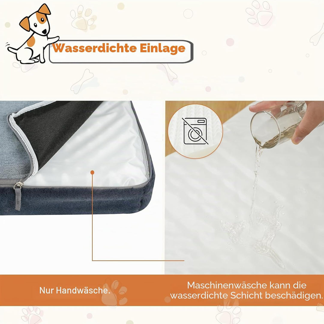 EMPSIGN Hundebett Mittelgrosse Hunde Hundekissen Waschbar, Hundebett Wasserdicht M 74x46x5.8cm, Hund