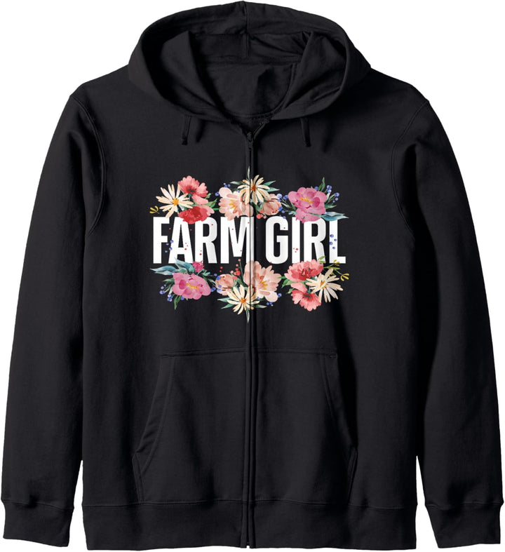 Farming Farmer Girl Floral Farm Girl Kapuzenjacke