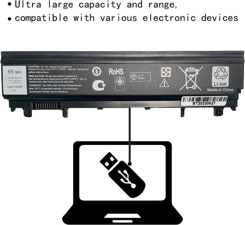 Hubei 11.1V 65Wh VV0NF 0K8HC 1N9C0 CXF66 WGCW6 0M7T5F F49WX NVWGM Laptop Akku für Dell Latitude E554