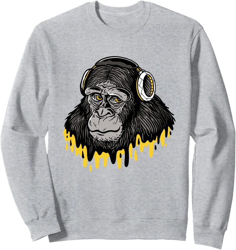 Affe Kopfhörer Sweatshirt