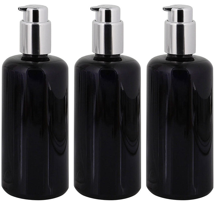 Violettglas Mironglas Gel-Spender Flasche Silber Lotionspender Kosmetex Glas-Flasche, Miron Flakon,