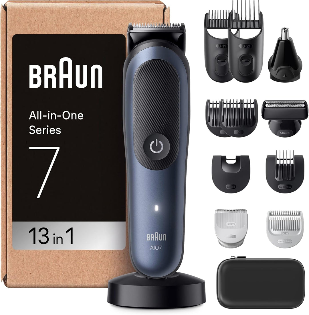 Braun All-in-One Trimmer-Set 7, 13-in-1 Multigroom, Haarschneidemaschine für Gesicht, Kopf und Körpe