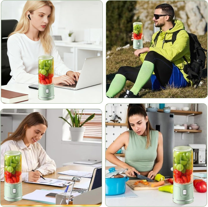 Tragbarer USB-Smoothie-Mixer mit 450ml Glasbecher: Perfekter Mini-Mixer für frische Säfte, Shakes, S