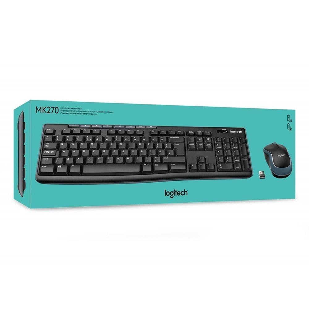 Logitech MK270 Kabelloses Set mit Tastatur und Maus für Windows, Italienisches QWERTY-Layout - Schwa