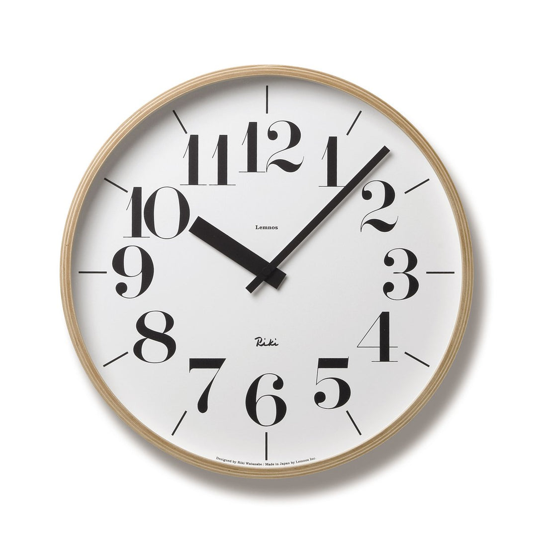Lemnos Wanduhr Riki Clock M/Designer Wanduhr ohne Tickgeräusche aus Japan/Wanduhr modern mit schleic