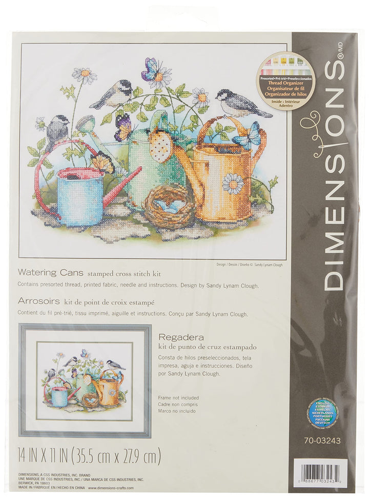 Dimensions Kreuzstich-Set (inkl. Vorlage, Nadel und Anleitung), Watering Cans Giesskannen, Giesskann