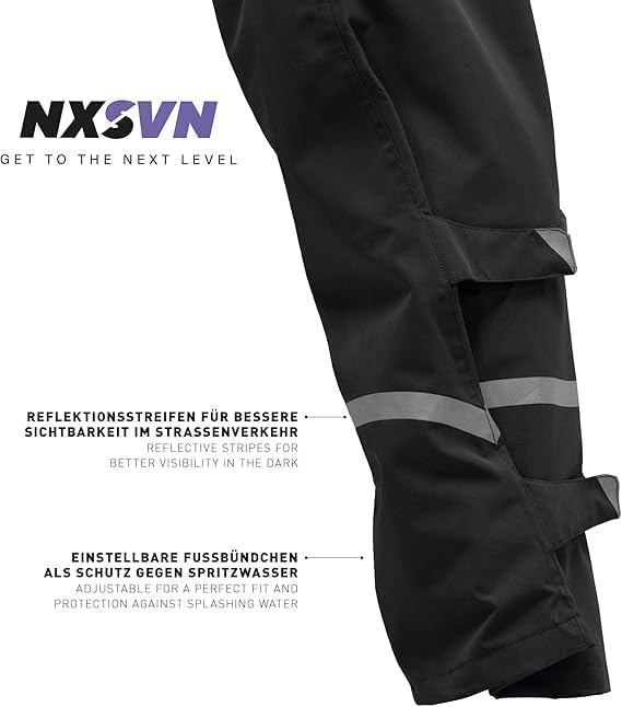 Oberle Schwarze Rubberneck NXSVN Fahrrad Regenhose mit 3M Reflektoren, Atmungsaktiv, Reflektierend G