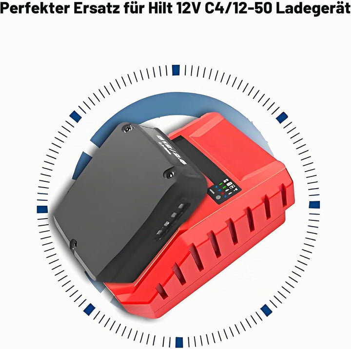 Akkuladegerät 100‑240V Akkuladegerät Tragbares Ersatzladegerät Elektrowerkzeugzubehör für Hilti 12V