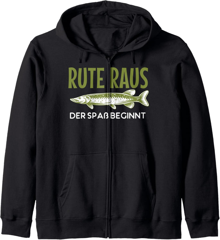 Rute raus, der Spass beginnt, Fisch, Meer, See, Angeln Kapuzenjacke